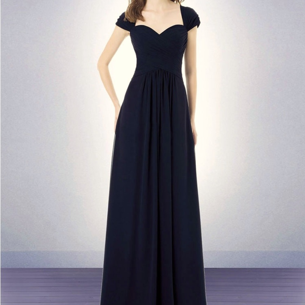 Black Chiffon Bridesmaid Dress - unaltered length